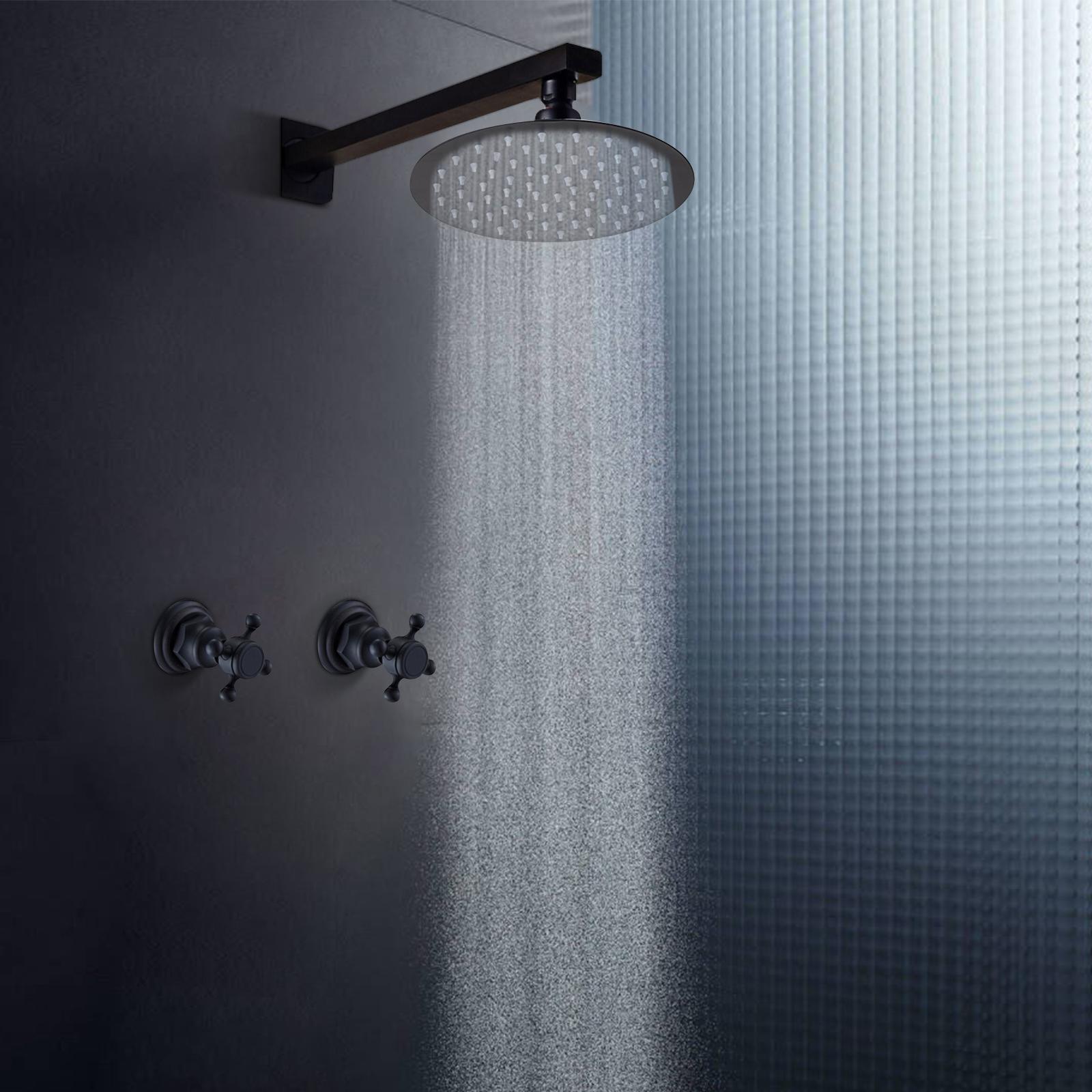 Скрытый Душевой Комплект Черная Душевая Лейка 8 Дюймов Душевая Система Двойная Функция Латунная Душевая Лейка Матовый Черный Сантехнический Прибор для Ванной United States