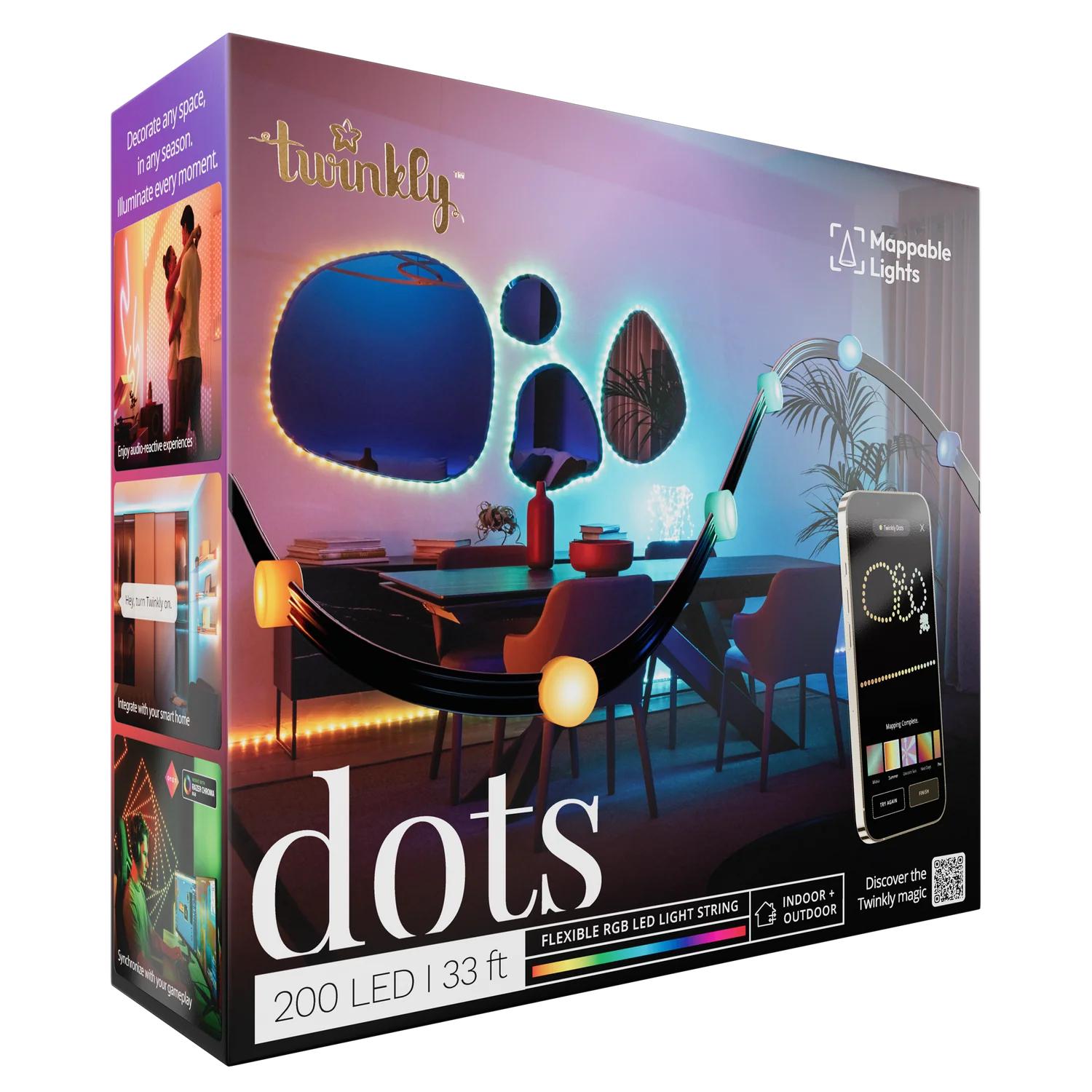 Twinkly Mehrfarbig Dots – Lichterkette Mit 200 Rgb-Leds, Schwarzes Kabel, Stecker Typ C - Bild 4