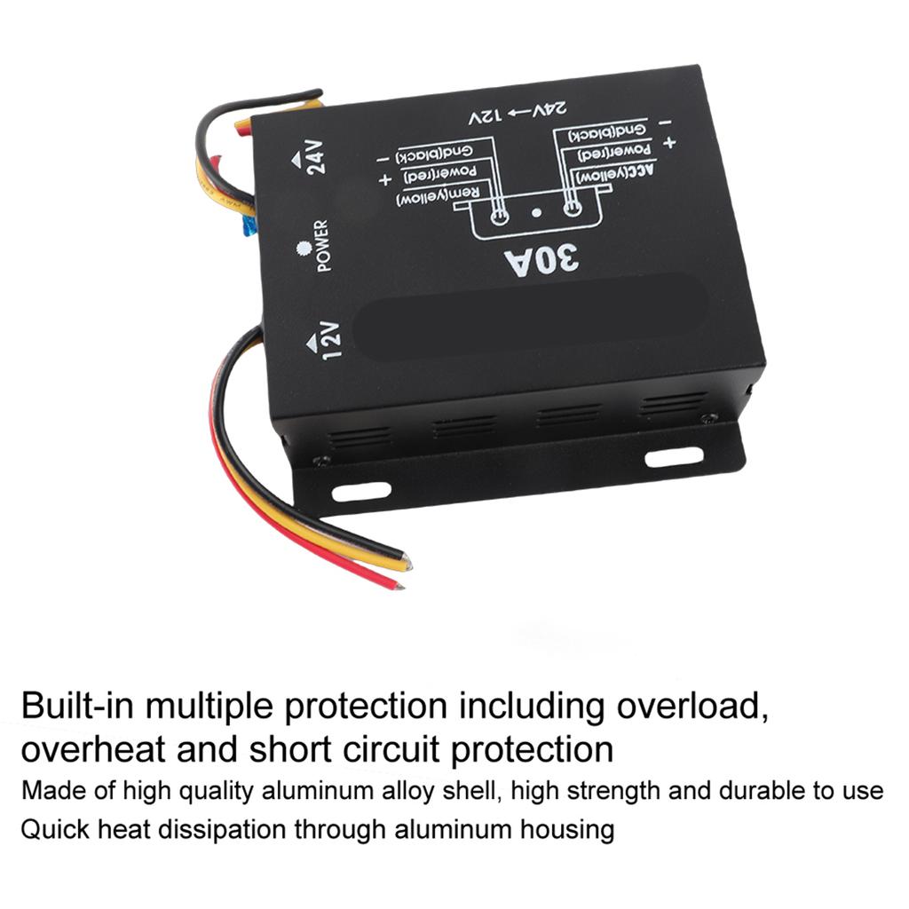 30A Car Power Supply Converter Step Down Inverter 24V To 12V