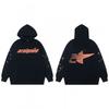 Sp5der Spider Web Foam Print Fleece Hoodie Loose Fit Hip Hop Sweatshirt Men Women