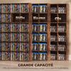 CD/DVD Storage Unit, 456 CDs / 336 DVDs, 24 Compartments, 16 Adjustable Shelves, Brown