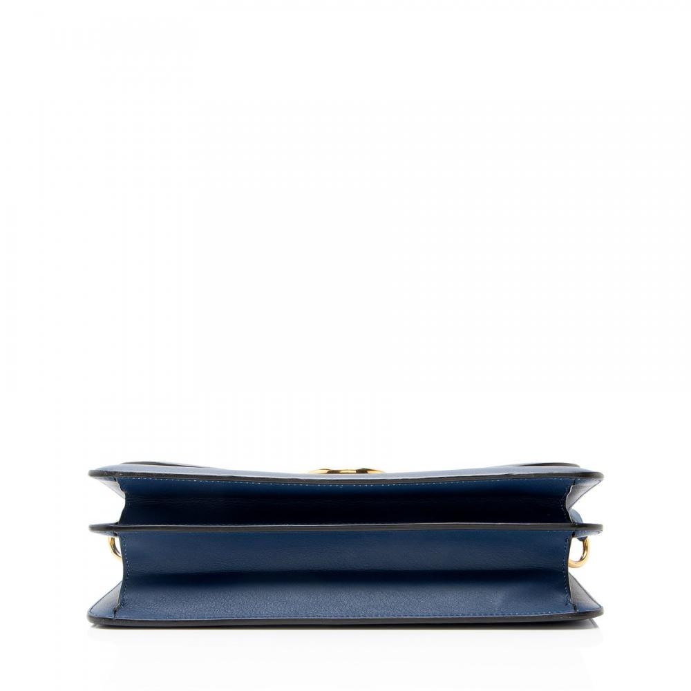 Salvatore Ferragamo Leather Shoulder Bag Joanne Large Blue