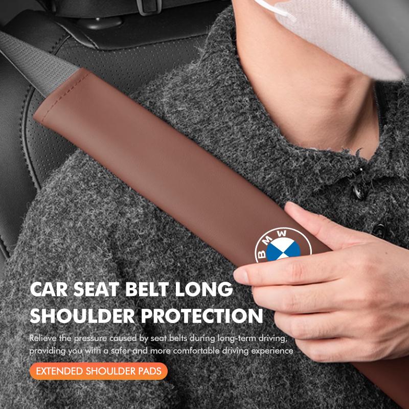 Leather Car Seat Belt Shoulder Protector Extended Decoration For BMW E90 E60 E46 E39 F30 F10 E87 X3 X4 X5 X1 G30 G20 TE8