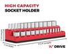 6-Piece Magnetic Socket Holder Set, Plastic Socket Organizer Tray with Magnetic Strips, Metric and SAE Sizes