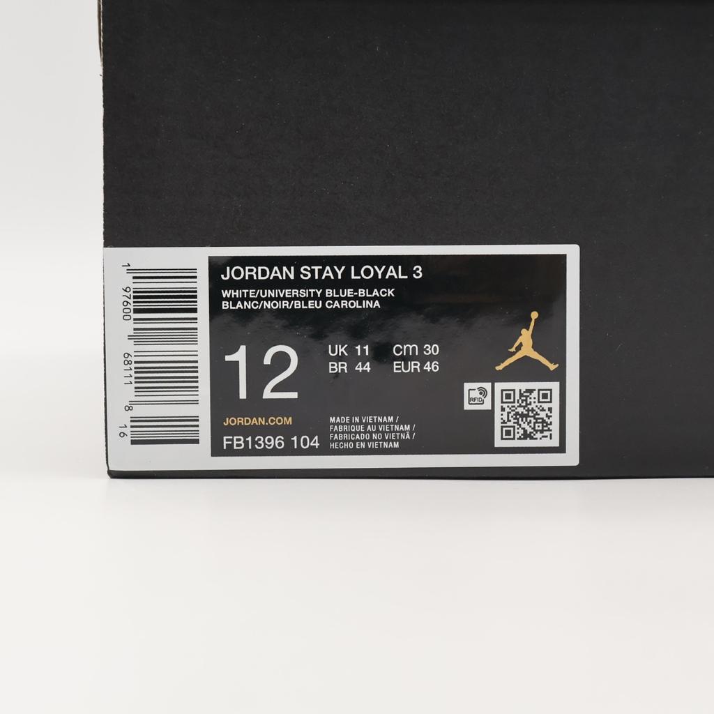 FB1396-104 Nike Jordan Stay Loyal 3 White Black University Blue (Men's)