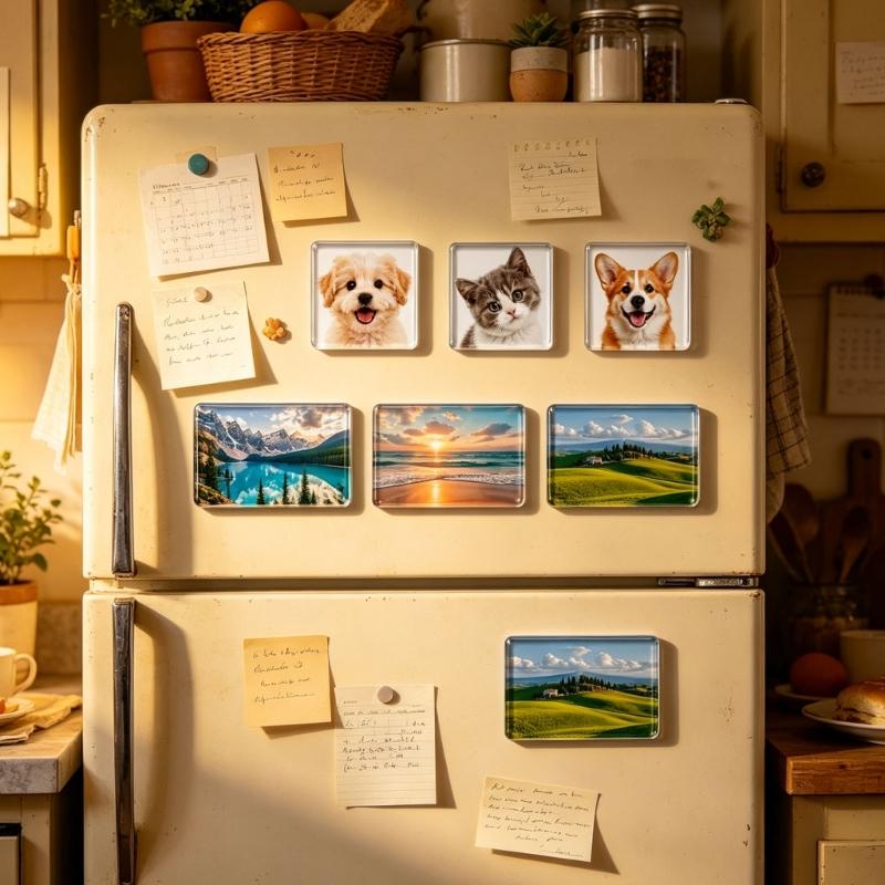 25-teiliges magnetisches Bilderrahmen-Set mit klarem Acryl-Panel, quadratische und rechteckige Foto-Magnete für Kühlschränke und Whiteboards