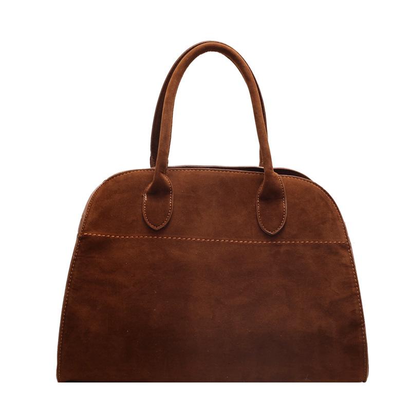 

Новая женская повседневная сумка-тоут модная однотонная большая вместимость для работы ретро замшевая сумка-тоут из искусственной кожи