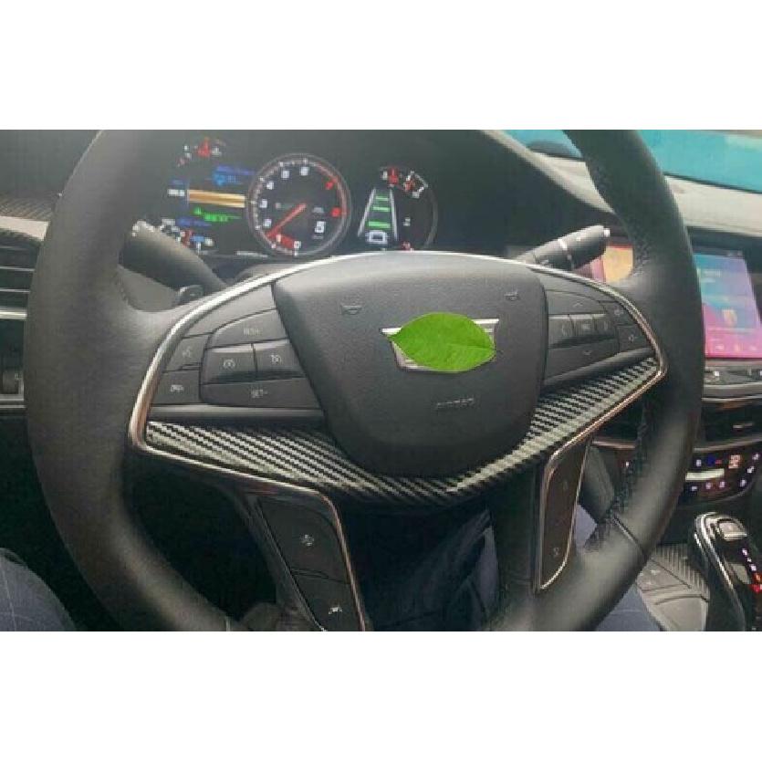 For Cadillac CT6 2016-2020 Carbon Fiber Style Steering Wheel Frame Cover Trim 1*