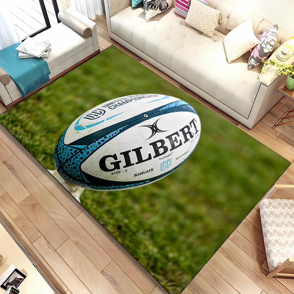 Rugby-Teppich mit amerikanischem Fußballfeld, Teppich für Wohnzimmer, Schlafzimmer, Sofa, Fußmatte, Dekoration, rutschfeste Bodenmatte für Kinder
