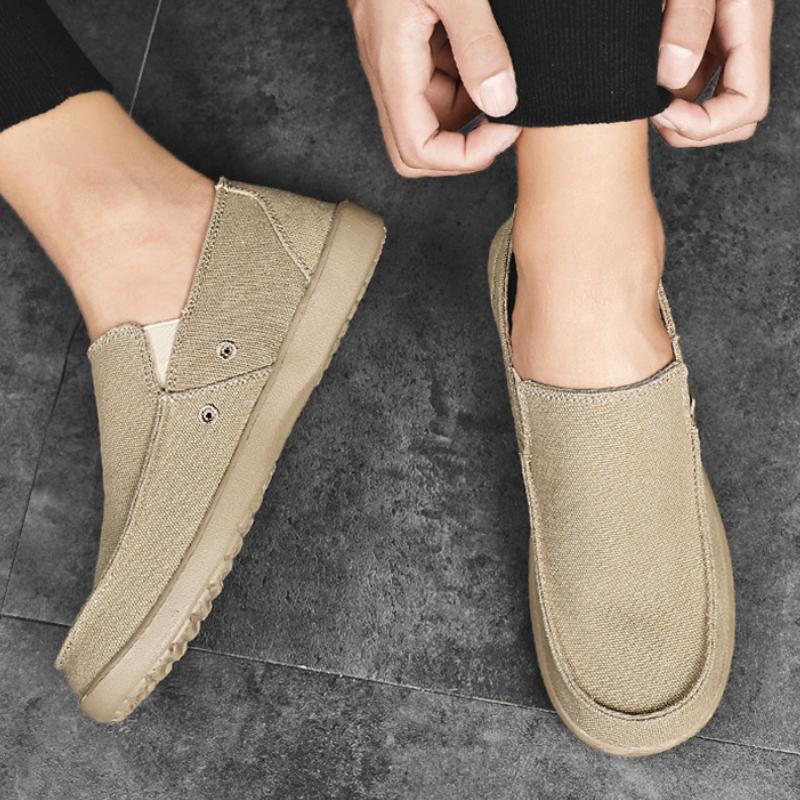 Scarpe da Ginnastica da Uomo alla Moda Slip On Scarpe di Tela Morbide da Passeggio Scarpe Vulcanizzate Nuovi Mocassini Casual da Uomo Leggeri da Esterno Uomo Piatte