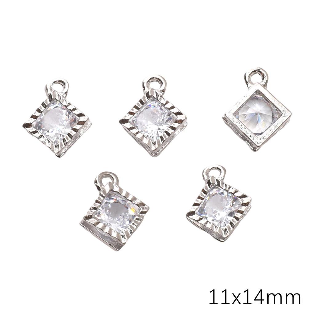 Alloy Charms Inlaid Zircon Heart Star Rhinestone Pendant Accessory For DIY Earring Necklace Accessories