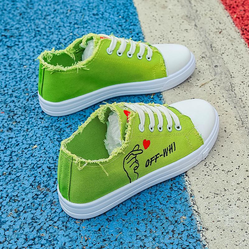 2025 Summer New Canvas Shoes Womens Student Flat Korean Version Little White Shoes Comfortable And Breathable Womens Sneakers