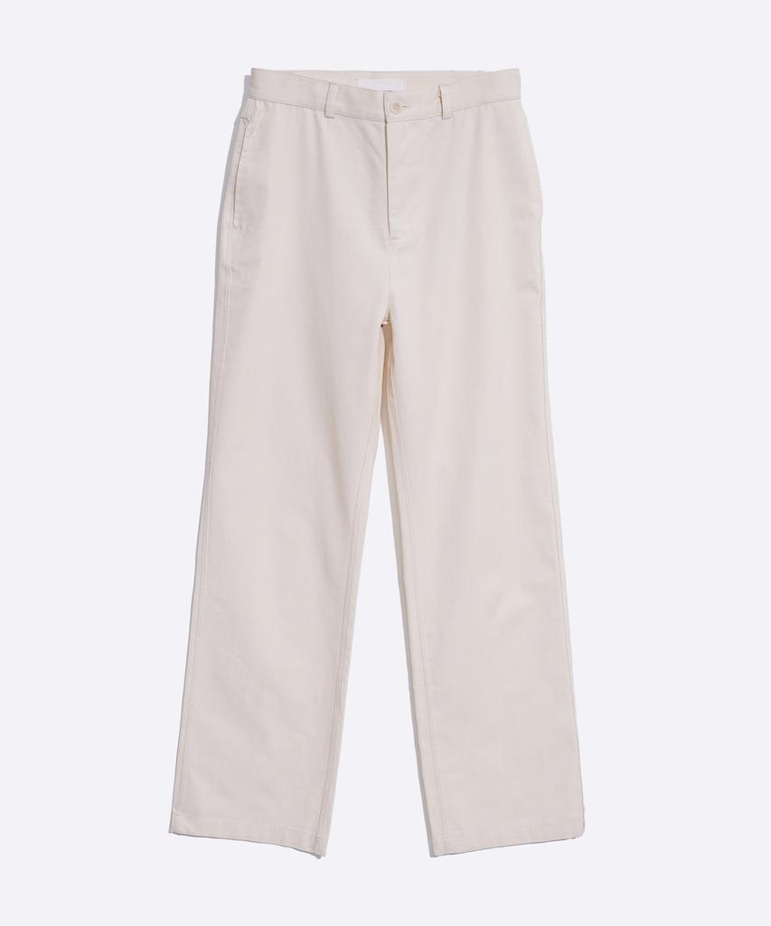 HARDCORE HAPPINESS Cotton Straight Basic Pants_Ivory