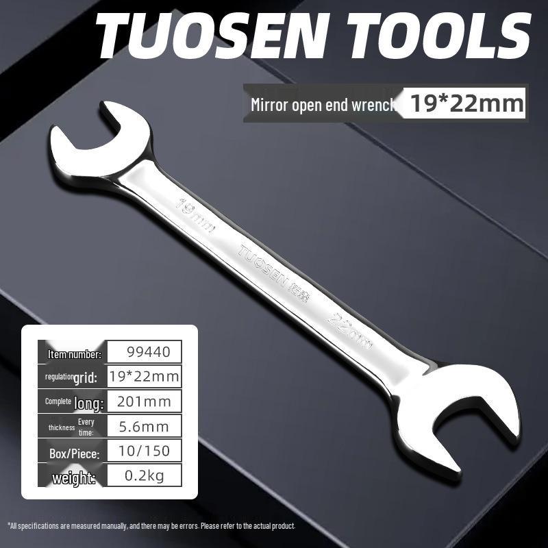 Metric Mirror Finish Double End High Hardness Open End Wrench - Multi-Spec Hand Tool