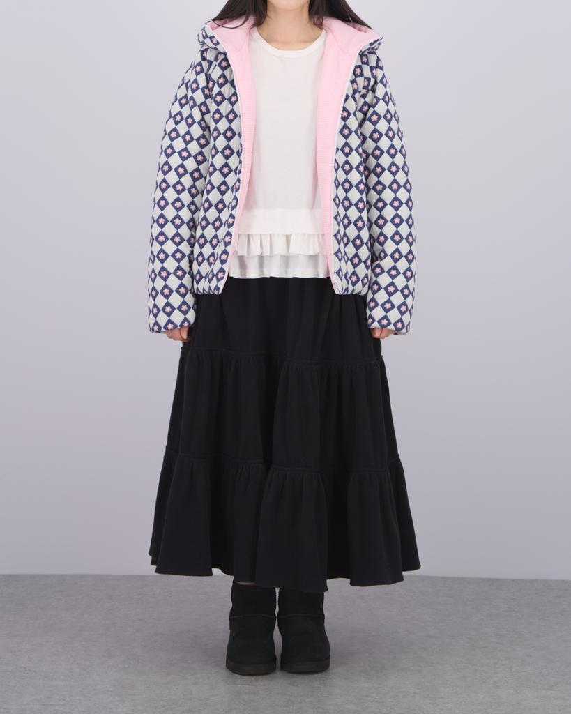 Loaegsyueol Fleece Loose Pocket Tierd Skirt_Black