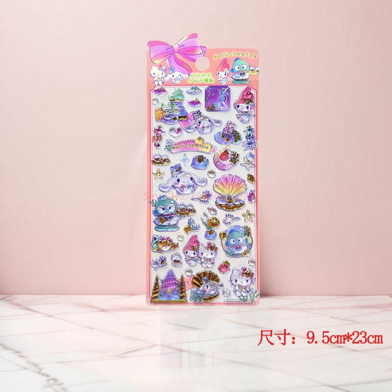 Kawaii KT My Melody Clown Fish 3d Relief Crystal Sticker Diy Mobile Phone Decor Sticker Student Hand Account Stickers Stationery