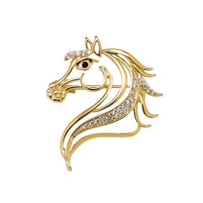 Spilla Testa di Cavallo Scintillante Vuota Spilla Cavallo Impreziosita con Strass Spilla Pin Accessorio Abbigliamento Regalo per Amanti dei Cavalli