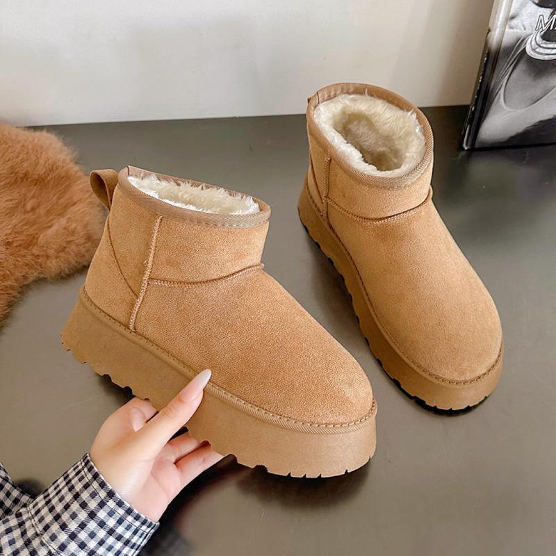 Fashion Women Winter Boots Thick Plush Winter Cotton Shoe Outdoor Non Slip Platform Snow Boots for Women Fur Warm Ankle Boot Botas Mujer
