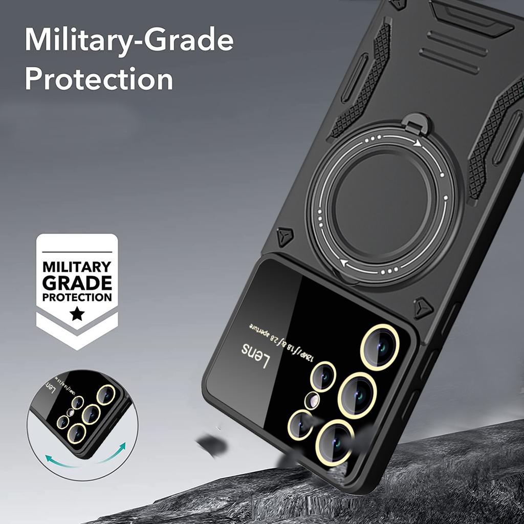 Shockproof Case for Samsung Galaxy S24 S23 S22 S21 S20 FE Plus Ultra A25 5G Magnetic Ring Stand Camera Protector Phone Cover