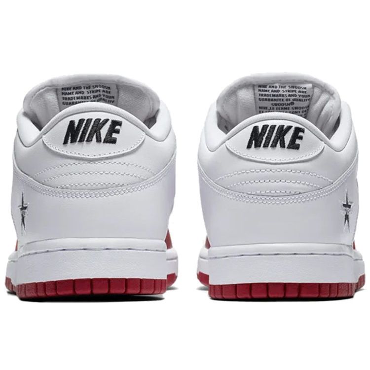 Supreme x Nike Dunk SB Low Varsity Red Unisex Sneakers Weiß Schwarz CK3480-600