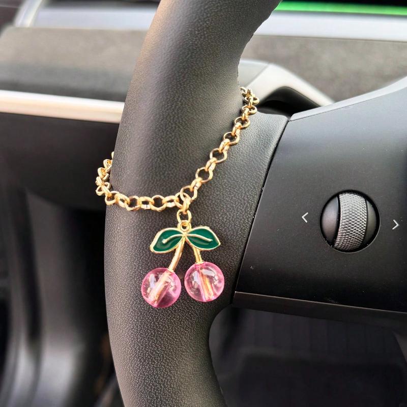 1 st Zoete Kers Hanger Auto Stuur Decoratie Ketting, Interieur Decoratie A&one-size roze
