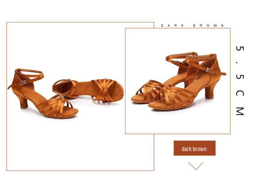 Damen Latein Tanzschuhe, Mittlerer Absatz, Abriebfest, Weiche Sohle, Hoher Absatz, Damen Performance Schuhe für Innen