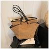Simple Straw Woven Bag Spring and Summer New Woven Bag Seaside Vacation Tote Bag Large Capacity Armpit Bag