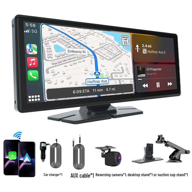 10.26" CarPlay Navigation & 4K Dual Dash Cam with Reversing Image