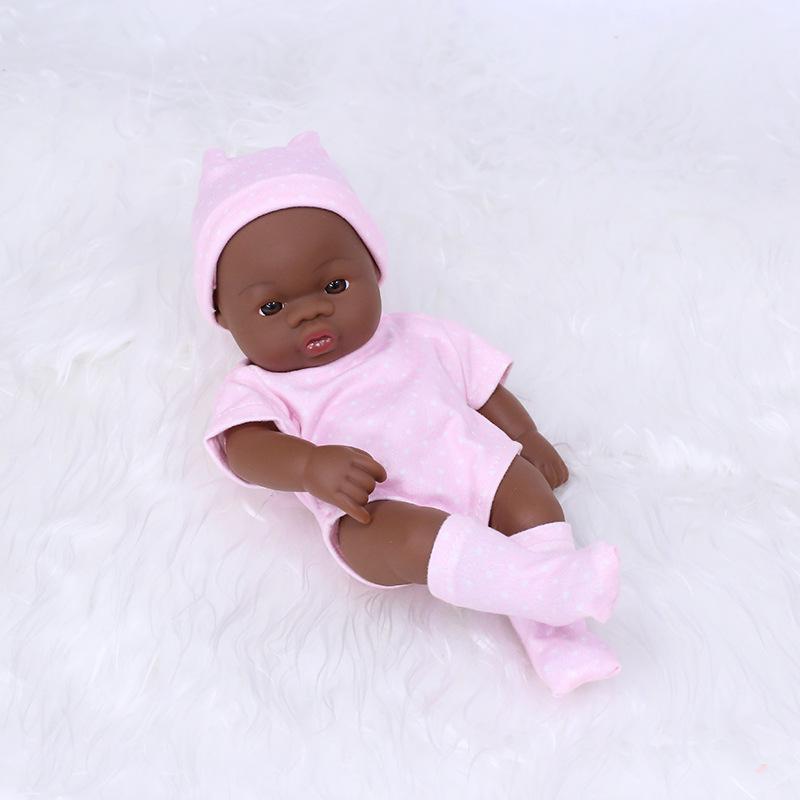 

7-Inch Mini African American Baby Doll - Black Soft Vinyl Children s Toy 20 cm