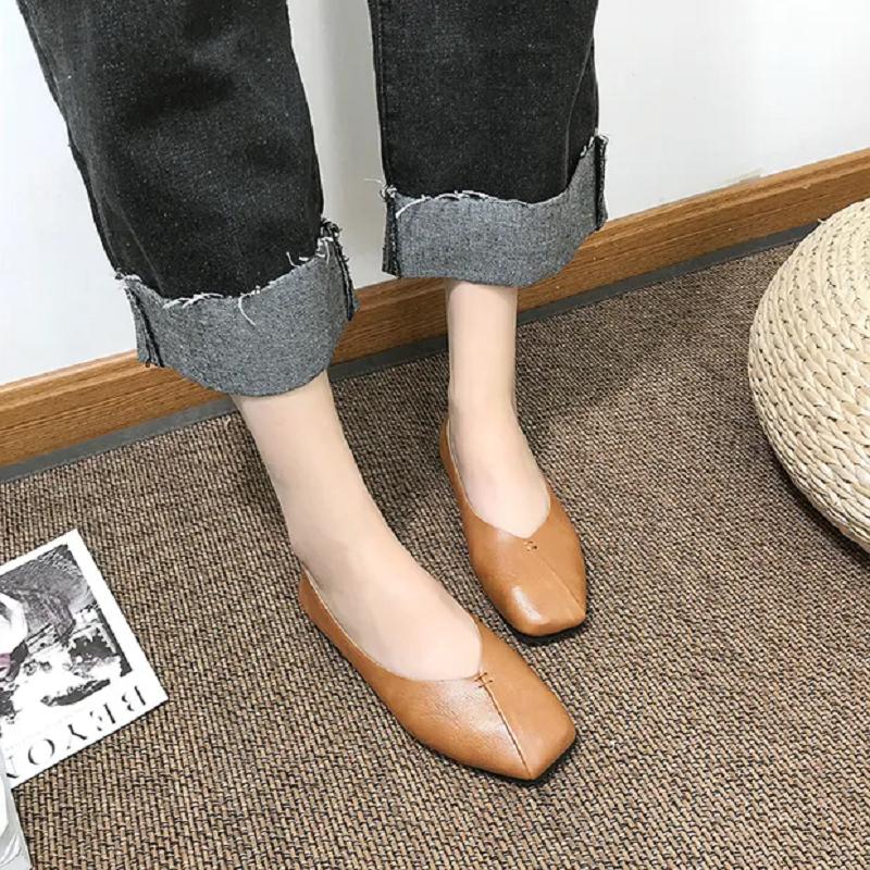 women fashion round toe light weight comfort spring slip on anti skid flat loafers lady shoes zapatos de mujer ab321