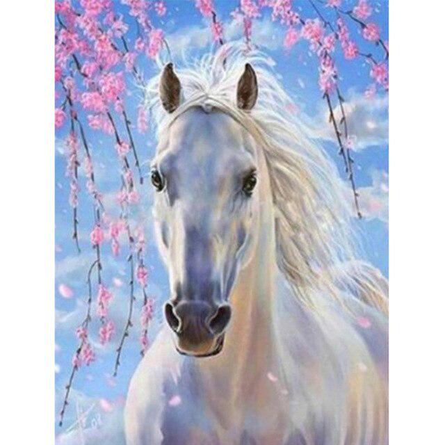 DIY 5D Diamond Painting Horse Full Round Diamond Embroidery Animal Mosaic Picture Cross Stitch
