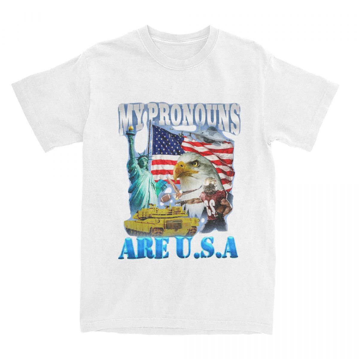 My Pronouns Are USA Funny Meme for Men Women T Shirt United States American Apparel Leisure Tee T-Shirts 100% Cotton Unisex Tops S