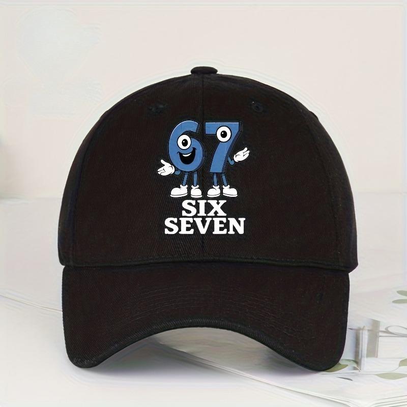 1pc Solid Color Soft Top Baseball Caps for Women,Six Seven Patterned Printed Stylish and Easy Duckbill Hat,Lightweight for Sport