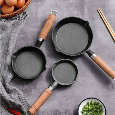 New Uncoated Cast Iron Frying Pan Thickened Black Non Stick Frying Pan Mini Cooking Pot Kitchen
