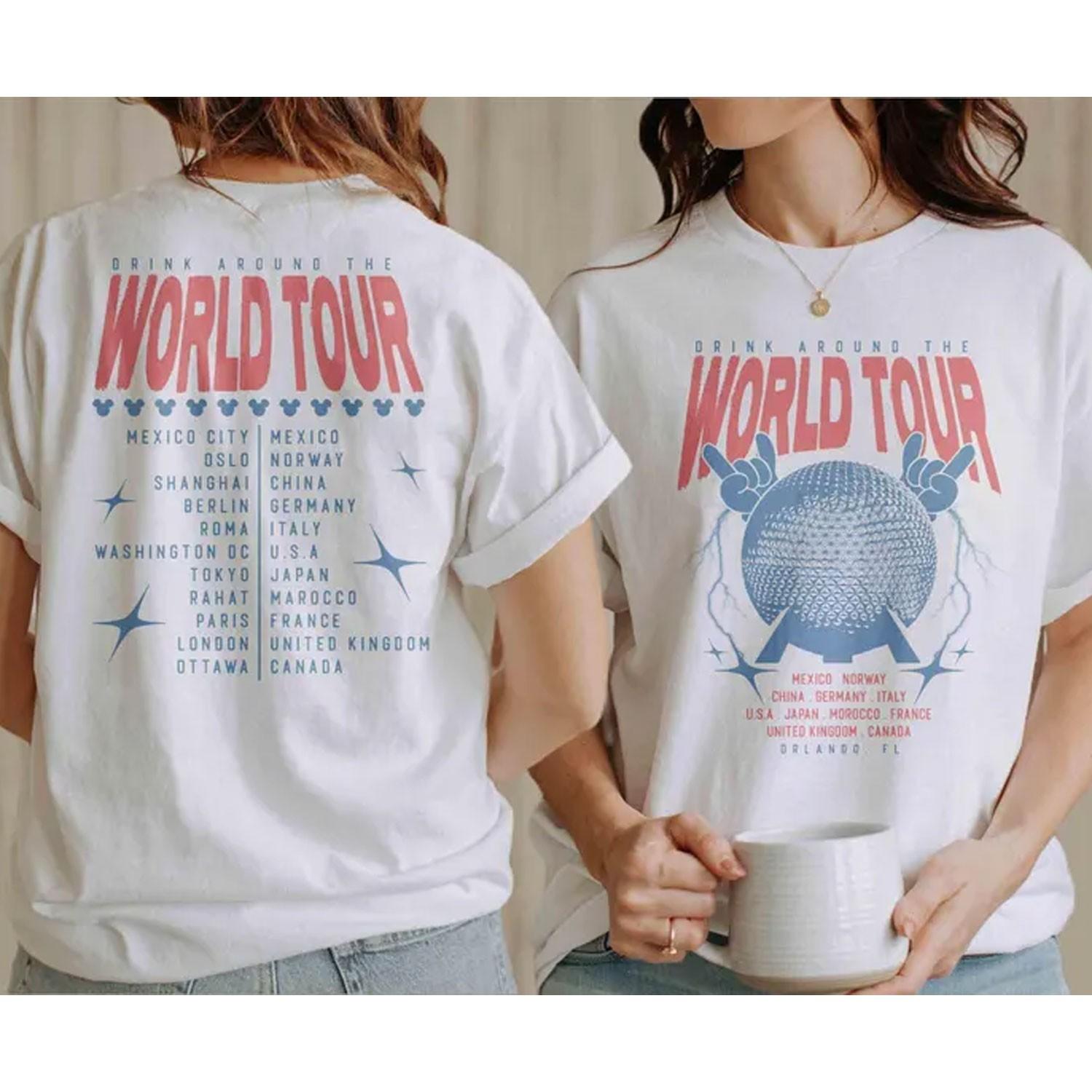 Drink Around The World Shirt Epcot Drink Around the World Tee Reprint XXL