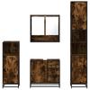 4 Piece Bathroom Furniture Set In Smoked Oak Wood Material