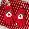 Holiday Theme Gingerbreadman Gloves Knitted Gloves Festival Handwear Lovely Snowman Knitwear Gloves for Daily Use