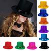 Bright Color Magicians Hat for Women Men with Satin Belt Tall Hat Cosplay Costume Adult Theme Party Stage Performers Hat
