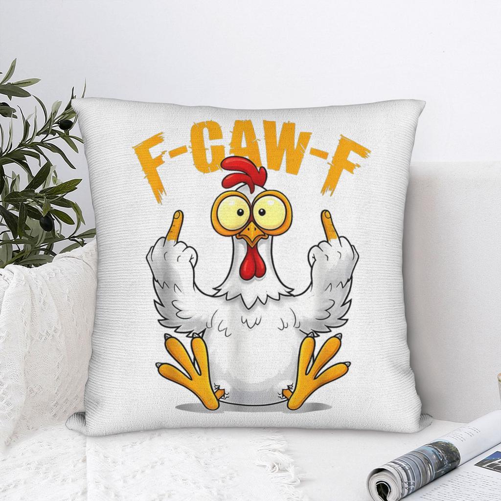 Merry FCawF Chicken Square Pillow Case Xmas Lights Rooster Cushion Cover Zippered Decorative Throw Pillow Case Cover for Bed