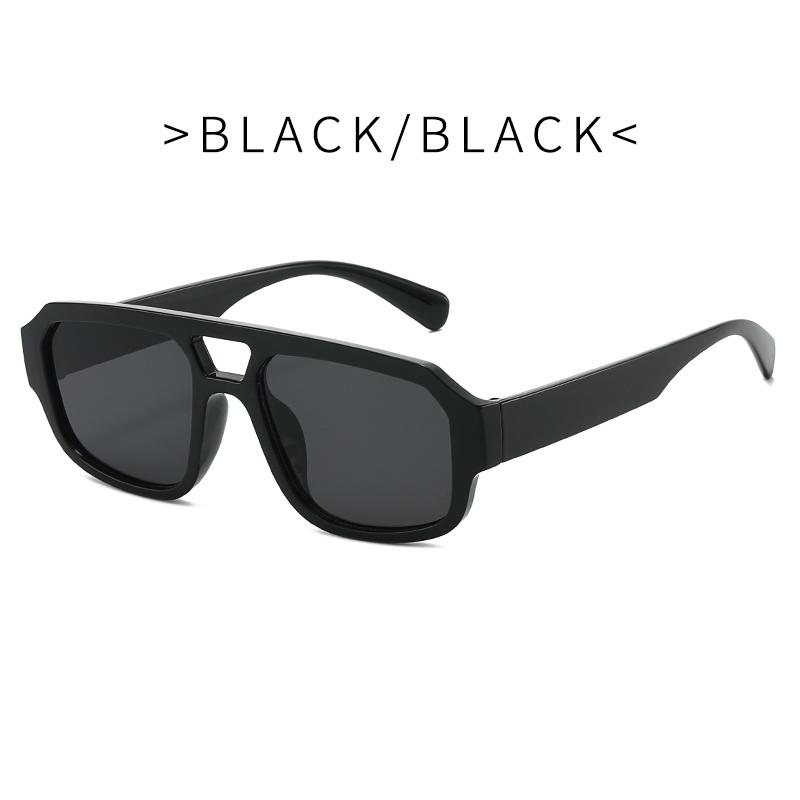New Fashion Double Bridge Square Sunglasses Unisex Oversized Sun Glasses UV400 Protection Trendy Shades