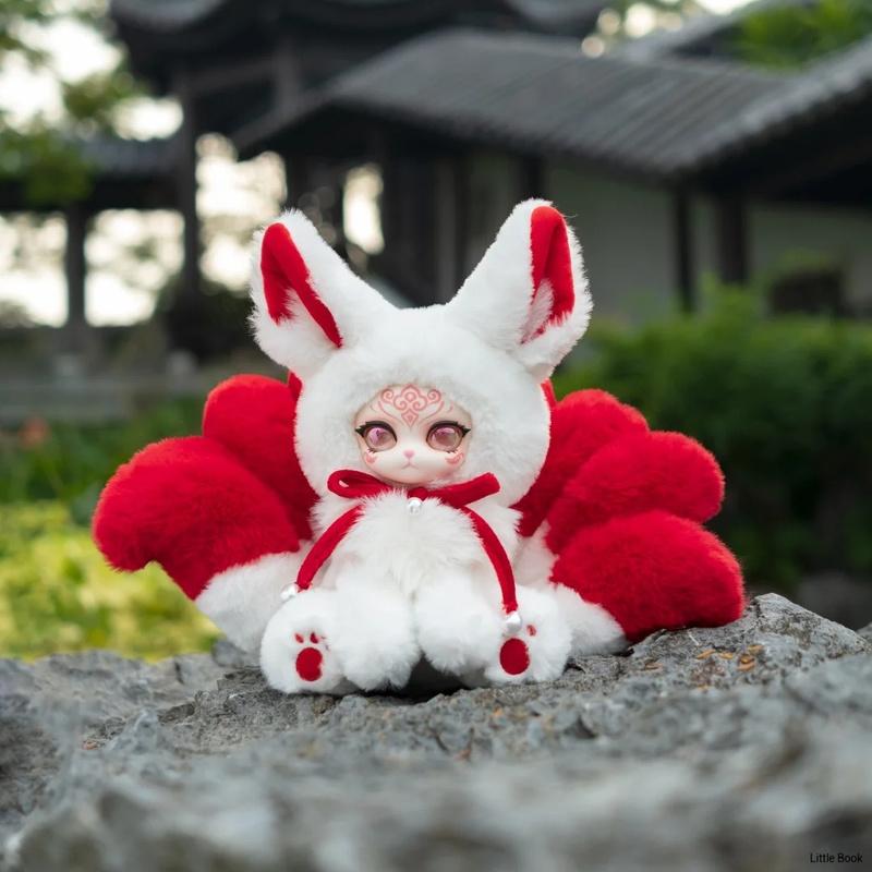 2025 In Stock Chinese Original Blessing Nine-Tailed Fox Series Cute Mythical Plush Doll Blind Box Trendy Collectible Toy Gift