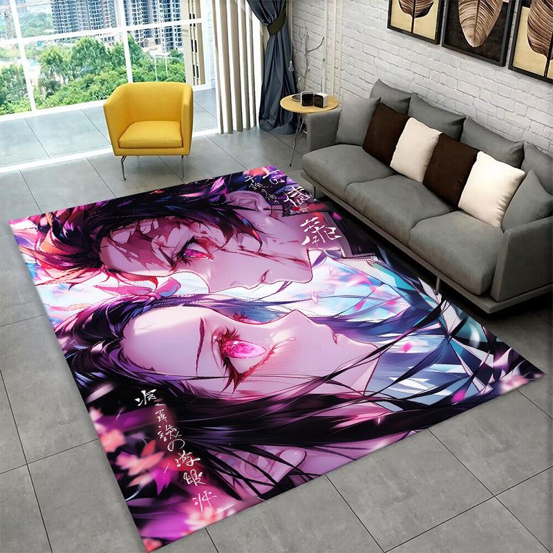 Cartoon Demon Slayer Anime Kamado Nezuko Tanjirou Carpet Rug for Playroom Bedroom Living Room Sofa Home,kid Non-slip Floor Mat