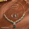 Bridal Wedding Dress Evening Dress Necklace Earrings Two-piece Set with Accessories Collarbone Chain Women's Fashion Jewelry Set