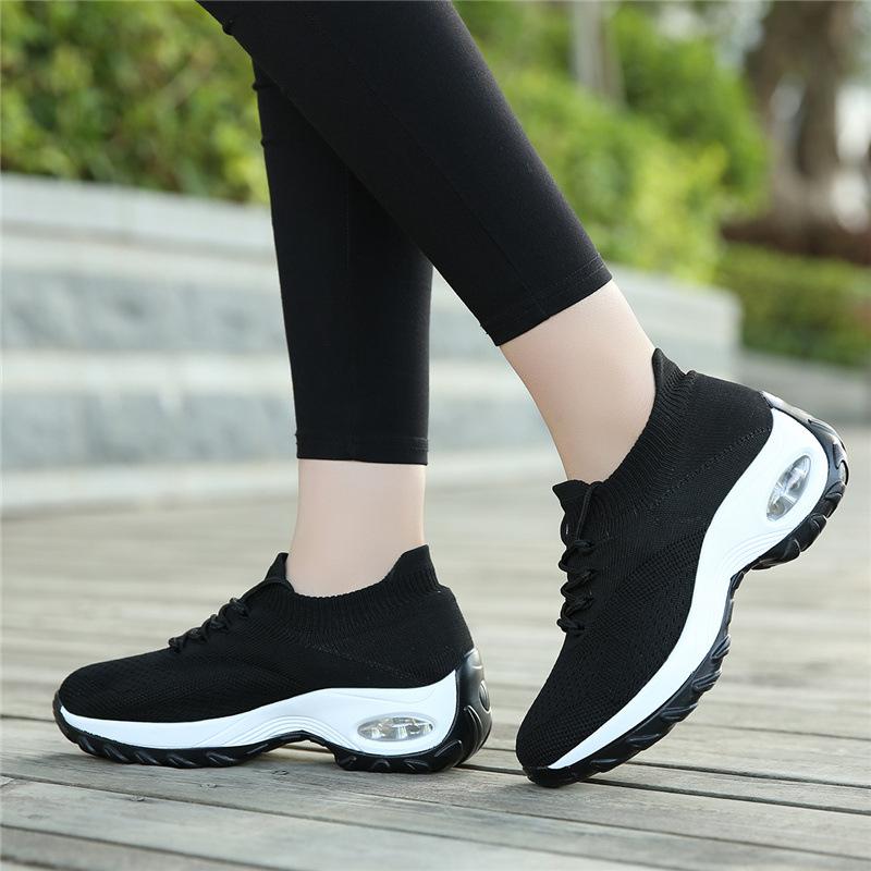 Damenschuhe in Übergröße neue Sportschuhe Damen Flyknit Luftpolstersocken Schuhe Rocking Shoes Freizeitschuhe Laufschuhe Größe 42