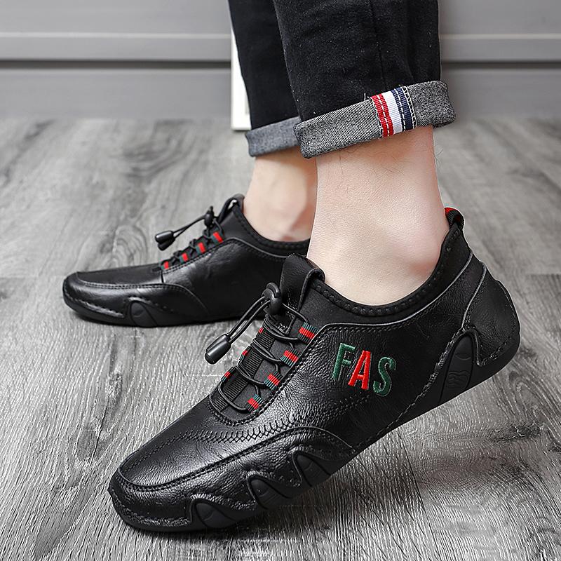 Genuine Leather Octopus Bean Shoes For Men Fashion Flats Shoes Walking Sports Loafer Breathable Outdoor Men's Driving Shoes