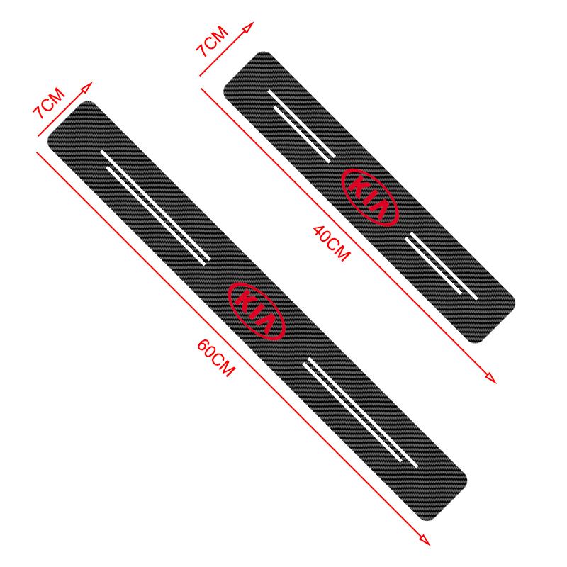 4Pcs Carbon Fiber Car Door Sill Protection Sticker Anti-scratch Refit 3D Sticker For Kia Rio Ceed Sportage Cerato Soul Sorento K2 K5 K6 K7 K8 Flip