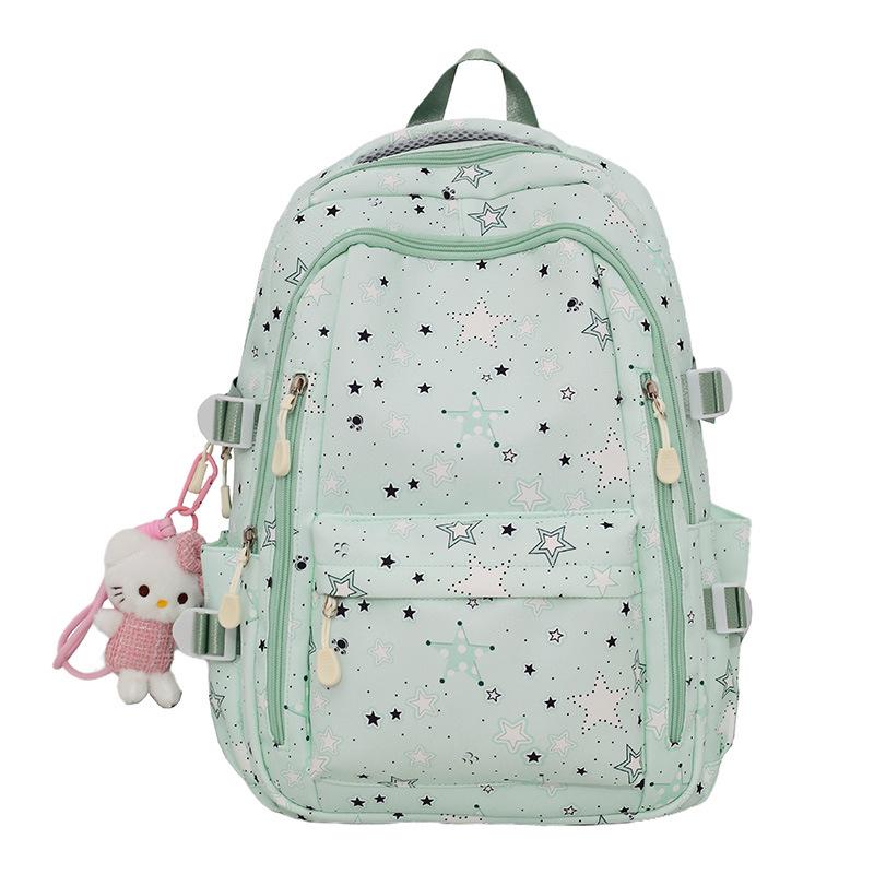 Japanese & Korean Style Backpack for Middle School Girls – Trendy Star Design, Ideal for School & Outings
