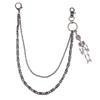 Punk Skull Waist Chain With Metal Double Layer Chain For Hip Hop Style Men Women