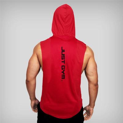 Men's Cotton Hooded Muscle Vest for Bodybuilding and Fitness