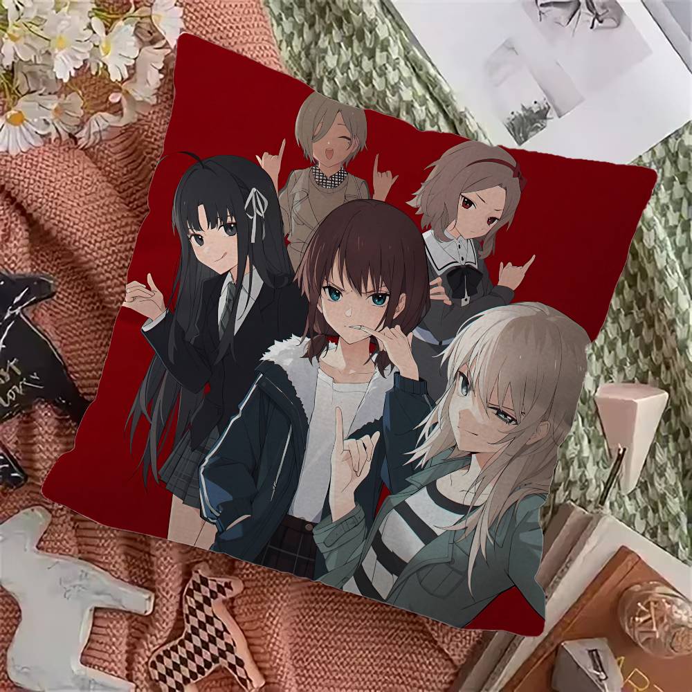 Anime Girls Band Cry Cushion Cover Car Throw Pillow Case For Sofa Car Christmas Gift Xcm Xcm